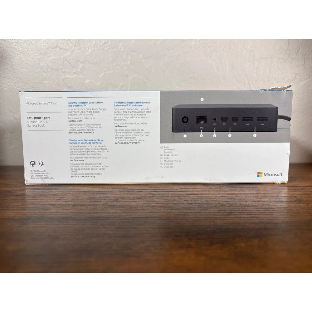 Microsoft Surface Dock Model 1661 PF3-00005 for Surface Pro 3 4 Book Black